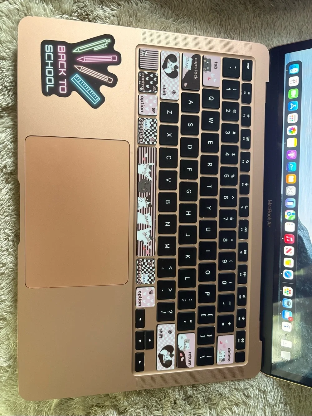 Apple Rose Gold Laptop with Plum Protective Sleeve